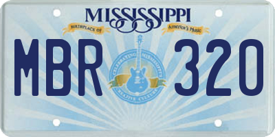 MS license plate MBR320