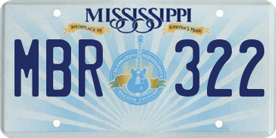 MS license plate MBR322