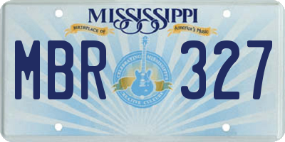 MS license plate MBR327