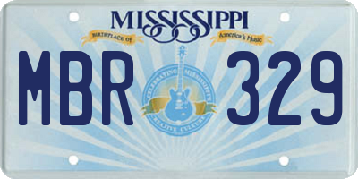 MS license plate MBR329