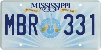 MS license plate MBR331