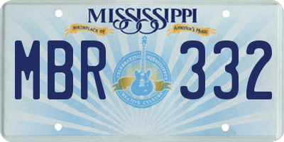 MS license plate MBR332