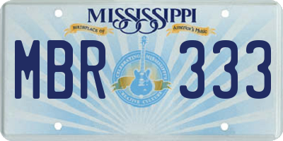 MS license plate MBR333