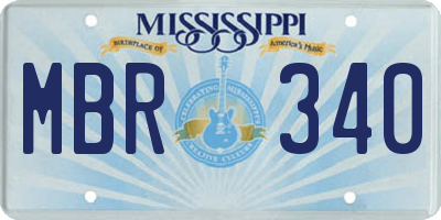 MS license plate MBR340
