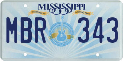 MS license plate MBR343