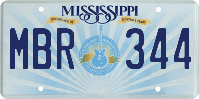 MS license plate MBR344