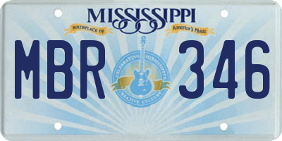 MS license plate MBR346