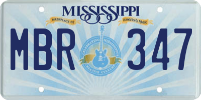 MS license plate MBR347