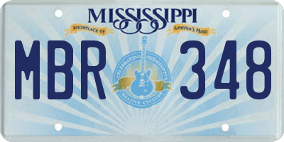 MS license plate MBR348