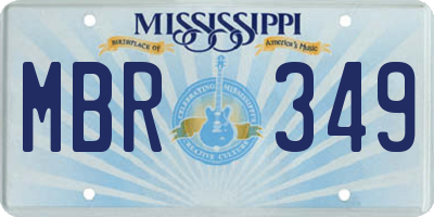 MS license plate MBR349