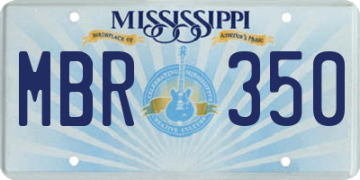 MS license plate MBR350