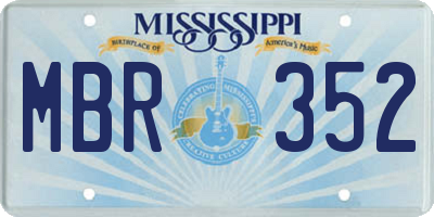 MS license plate MBR352