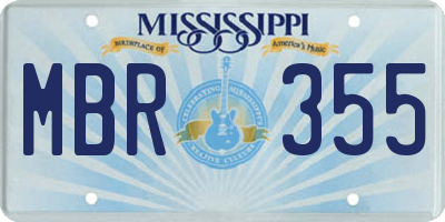 MS license plate MBR355
