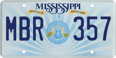 MS license plate MBR357