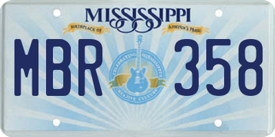 MS license plate MBR358