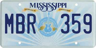 MS license plate MBR359