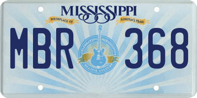 MS license plate MBR368