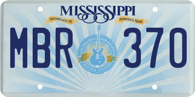 MS license plate MBR370