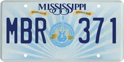 MS license plate MBR371