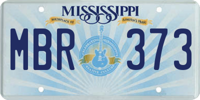 MS license plate MBR373