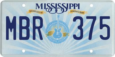 MS license plate MBR375
