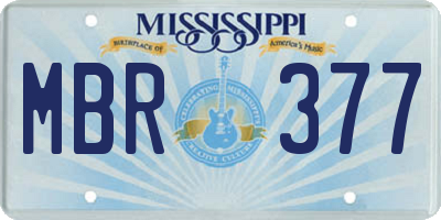 MS license plate MBR377
