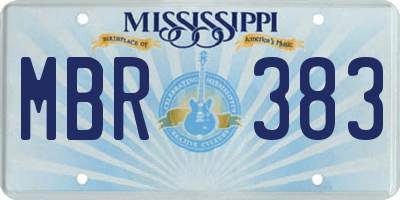 MS license plate MBR383