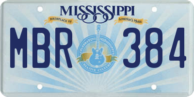 MS license plate MBR384
