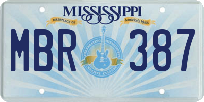 MS license plate MBR387