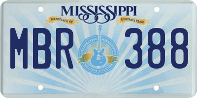 MS license plate MBR388