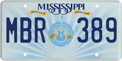 MS license plate MBR389
