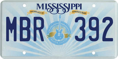 MS license plate MBR392