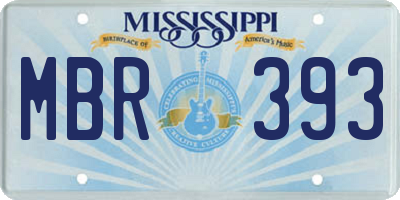 MS license plate MBR393