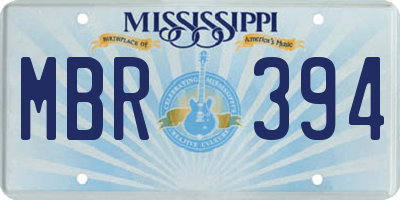 MS license plate MBR394