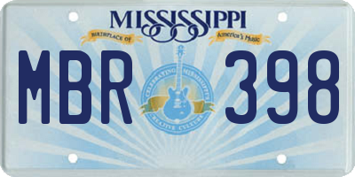 MS license plate MBR398