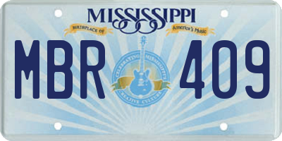 MS license plate MBR409