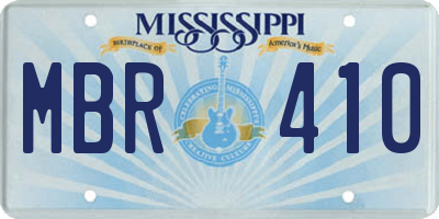 MS license plate MBR410