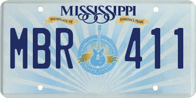 MS license plate MBR411