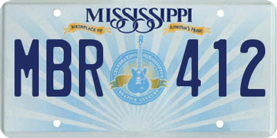MS license plate MBR412