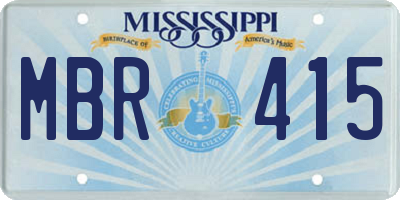 MS license plate MBR415