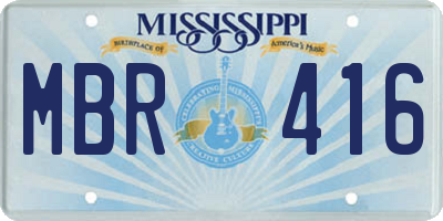 MS license plate MBR416