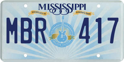 MS license plate MBR417