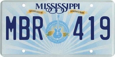 MS license plate MBR419