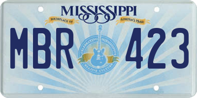 MS license plate MBR423