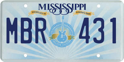 MS license plate MBR431