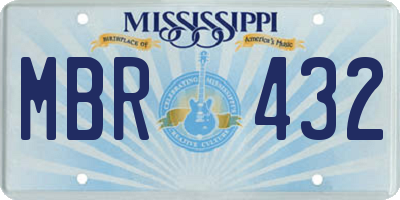 MS license plate MBR432