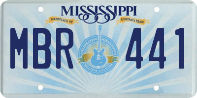 MS license plate MBR441