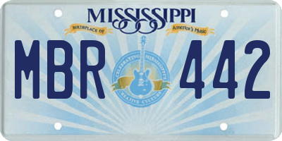 MS license plate MBR442