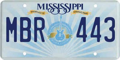 MS license plate MBR443