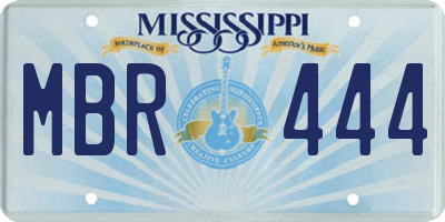 MS license plate MBR444